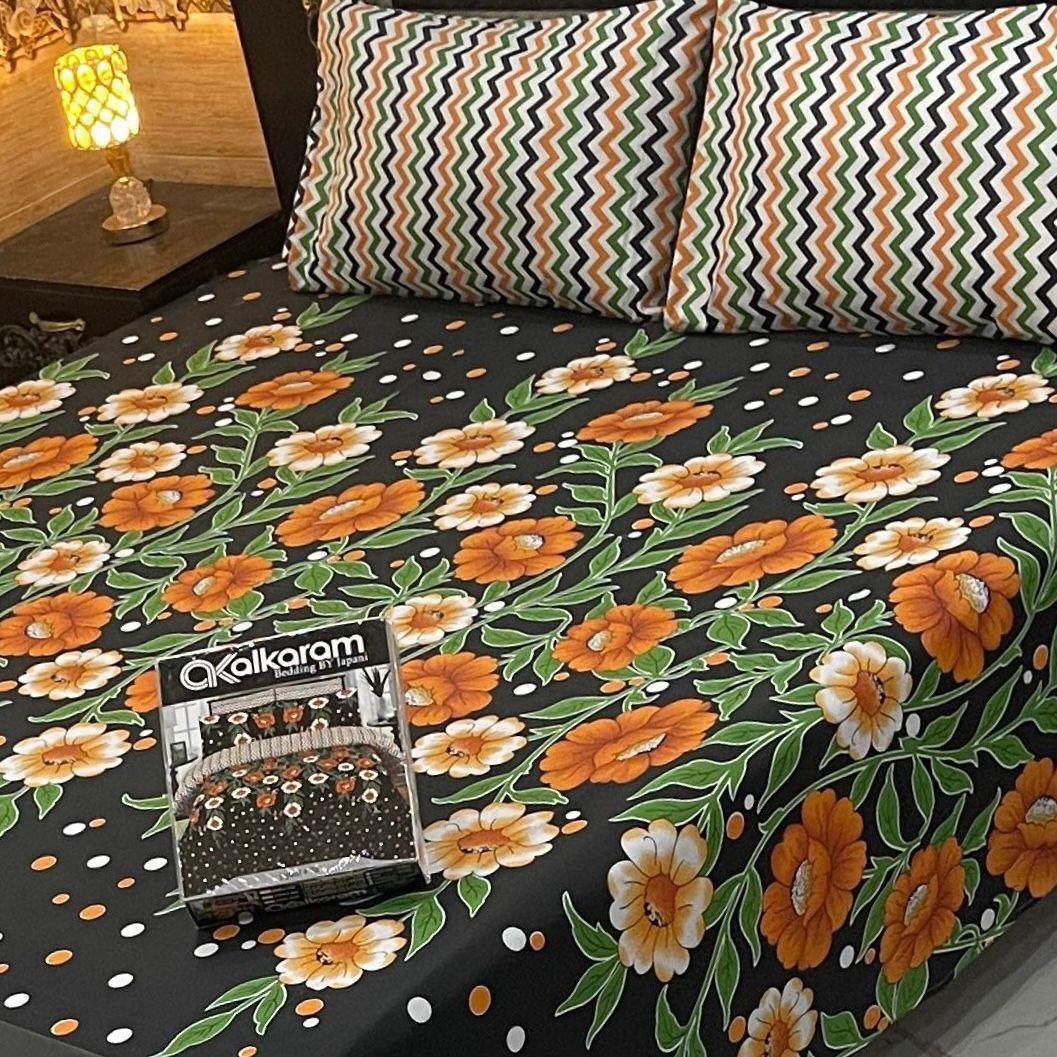 Cotton Mix Bedsheets  Full Printed 3pc