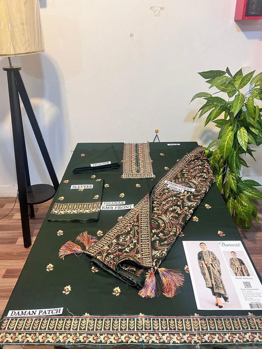 DHENAK FABRIC 3PIECE EMBROIDERED SUITE