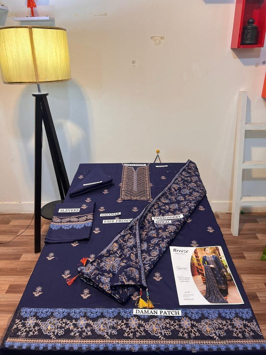 DHENAK FABRIC 3PIECE EMBROIDERED SUITE