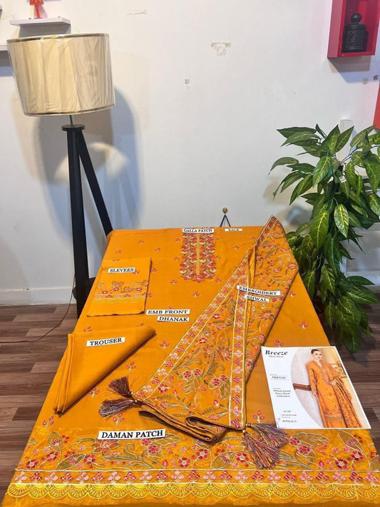 DHENAK FABRIC 3PIECE EMBROIDERED SUITE