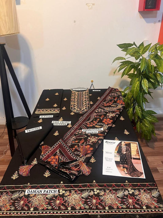 DHENAK FABRIC 3PIECE EMBROIDERED SUITE