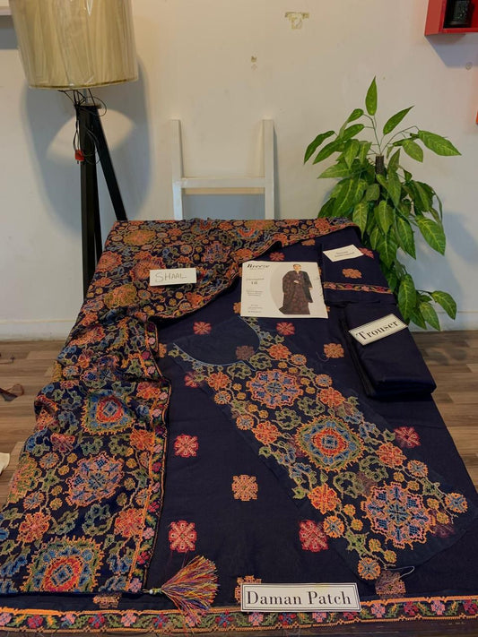 DHENAK FABRIC 3PIECE EMBROIDERED SUITE