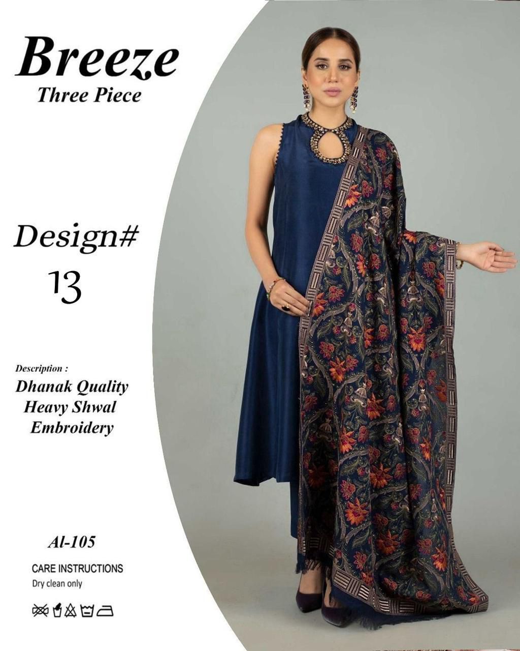 DHENAK FABRIC 3PIECE EMBROIDERED SUITE