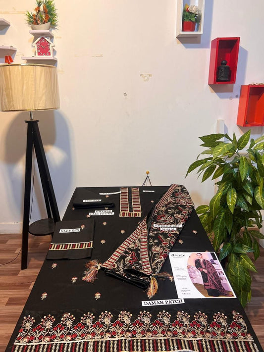 DHENAK FABRIC 3PIECE EMBROIDERED SUITE