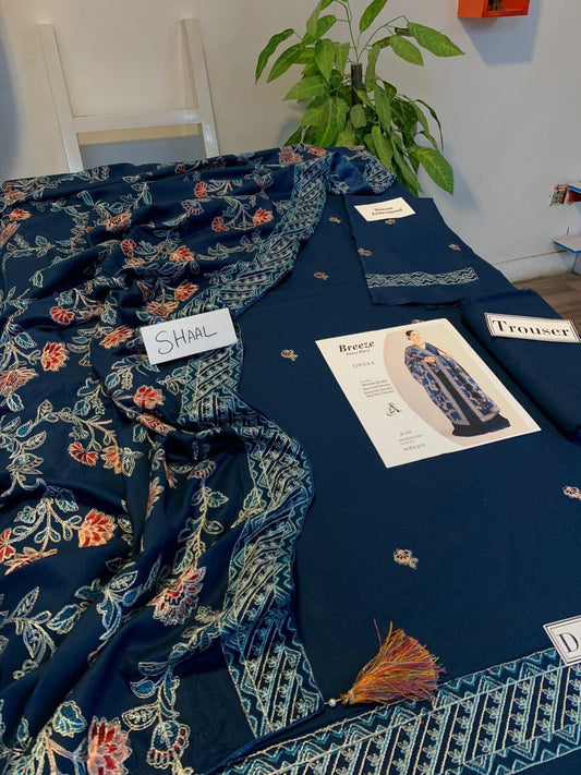 DHENAK FABRIC 3PIECE EMBROIDERED SUITE