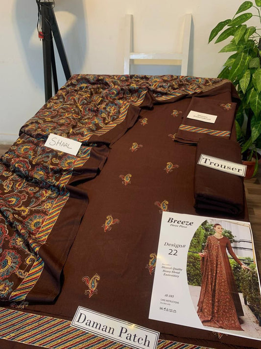 DHENAK FABRIC 3PIECE EMBROIDERED SUITE